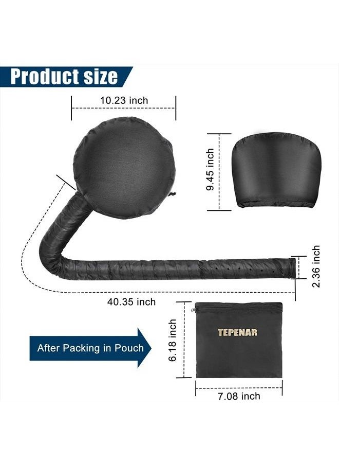 TEPENAR - Bonnet Hair Dryer Attachment, Upgraded Soft Adjustable Large Hair Drying Bonnet for Hand Held Hair Dryer, Easy to Use for Natural Curly Textured Hair Care and Speeds Up Drying Time at Home - Image 1
