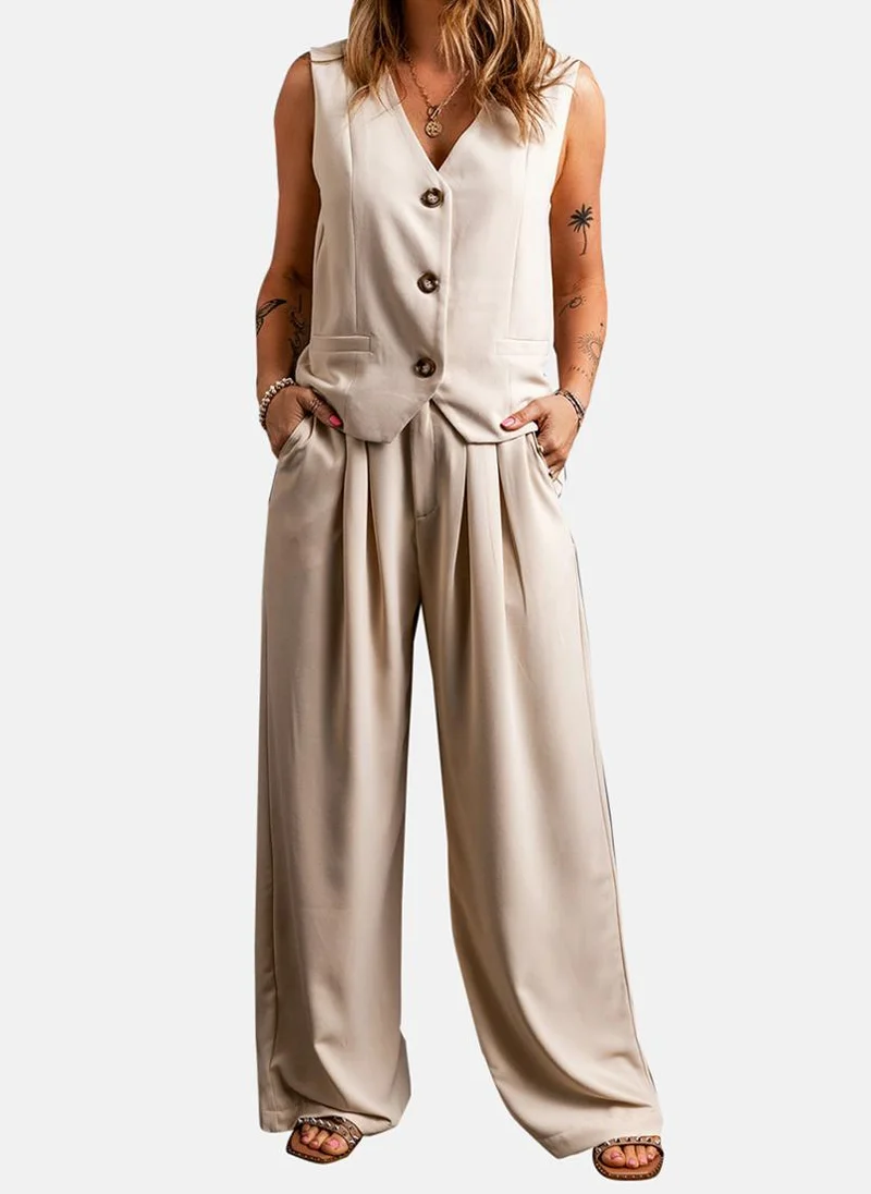 YUNIQEE Beige Plain Casual Trousers