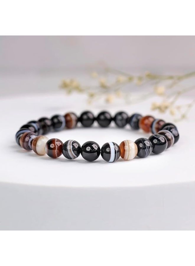 Shubhanjali Healing Crystal Bracelet 8 MM Reiki Gemstone Adjustable Bracelets Natural Crystal Stone Round Beads Bracelet for Women Girls Men Couple Valentine's Love Gift  - Image 5