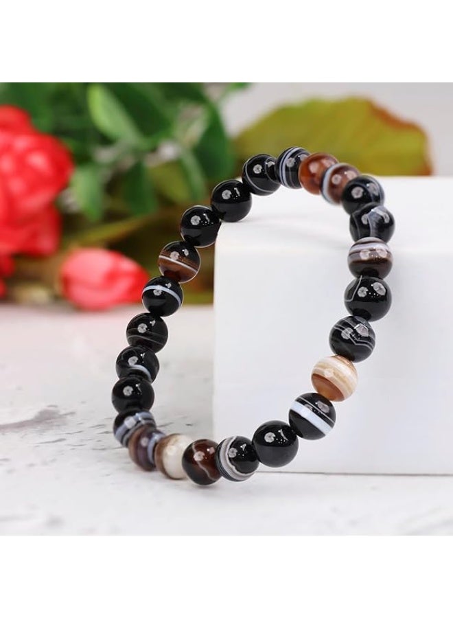 Shubhanjali Healing Crystal Bracelet 8 MM Reiki Gemstone Adjustable Bracelets Natural Crystal Stone Round Beads Bracelet for Women Girls Men Couple Valentine's Love Gift  - Image 4
