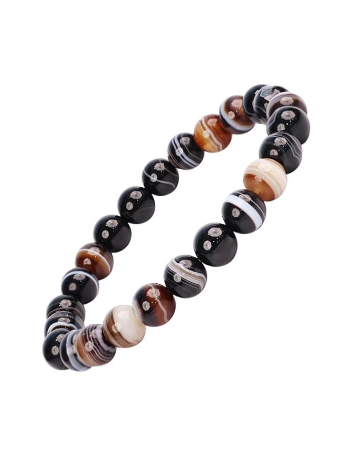 Shubhanjali Healing Crystal Bracelet 8 MM Reiki Gemstone Adjustable Bracelets Natural Crystal Stone Round Beads Bracelet for Women Girls Men Couple Valentine's Love Gift  - Image 1