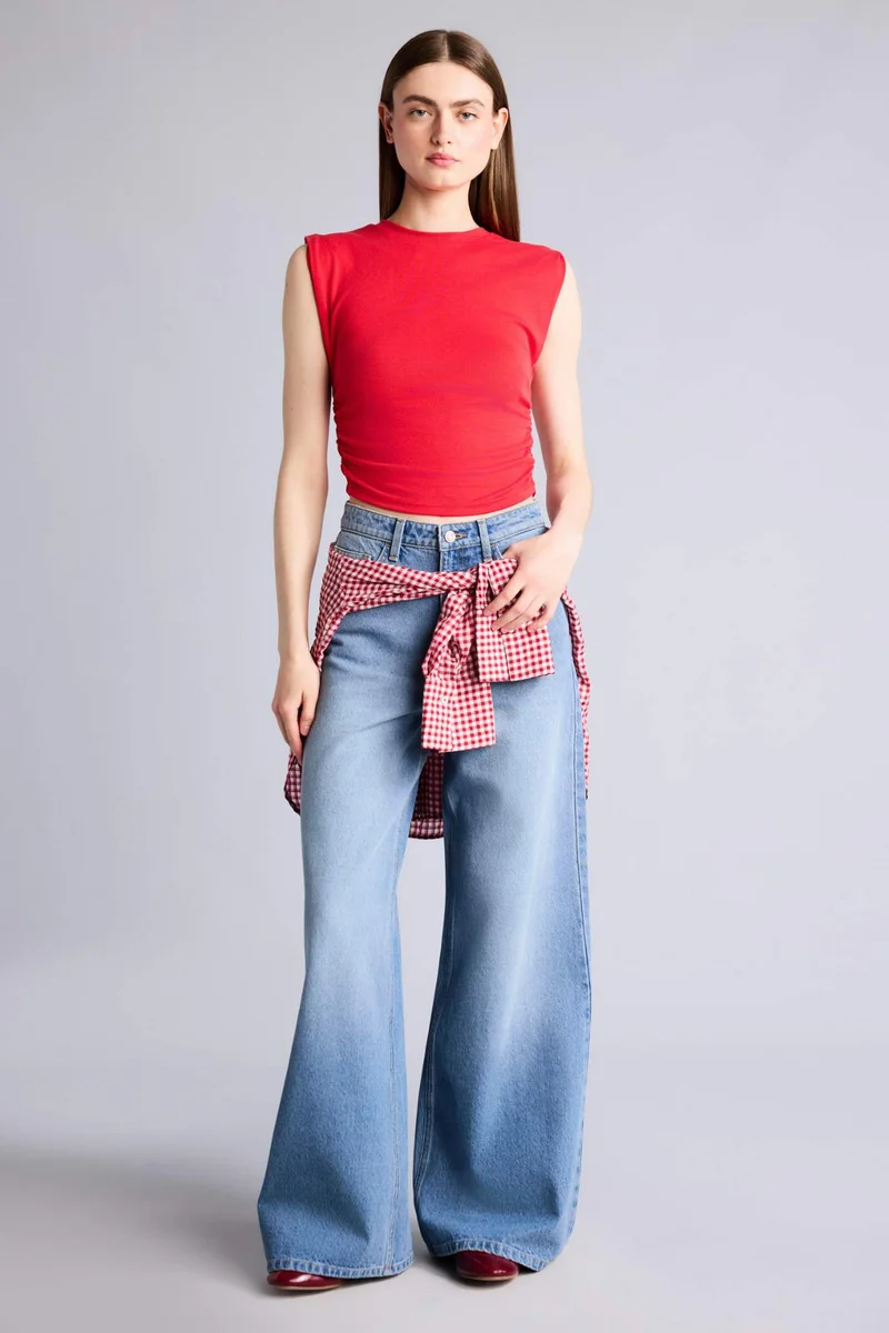 ديفاكتو Slim Fit Ribana Crew Neck Tank Top