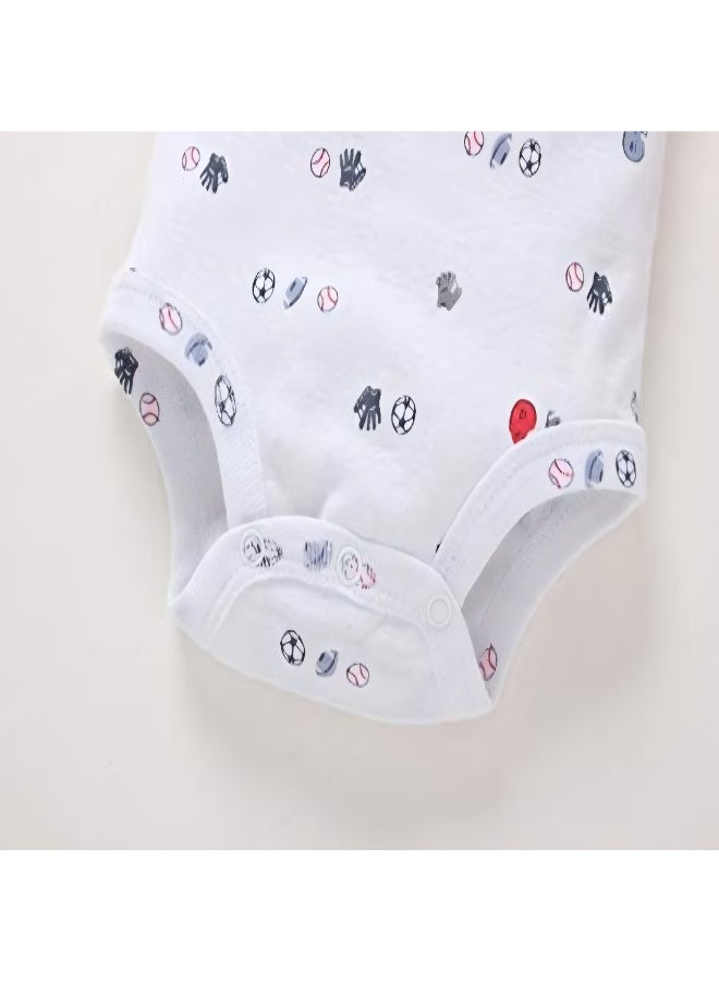 MiniMe Three-Piece Rompers Set for Babies 0-6 Months | Made from Soft Cotton | Comfortable and Durable Gentle Soft Touch | Easy Snap Button Closures for Quick Changes | Red & Blue Unisex Design - Image 5