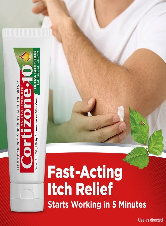 Cortizone 10 Cortizone-10 Maximum Strength Ultra Soothing Itch Relief Cream, 1% Hydrocortisone, Fast-Acting, Anti-Itch Cream for Bug Bites, Rash, Eczema, Psoriasis, Poison Ivy, Oak, Sumac & More, 2 oz - Image 3