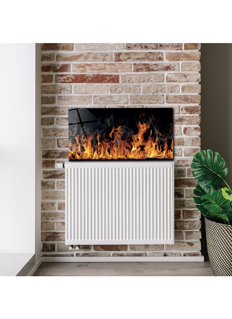 DECORITA Honeycomb Glass Top | Fireplace Flame | 40cmx80cm  - Image 1