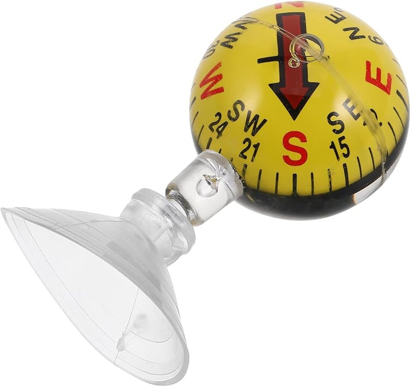 38mm Plastic Suction Cup Car Dashboard Compass Ball Portable Navigation Tool for Vehicle Boat - Image 1