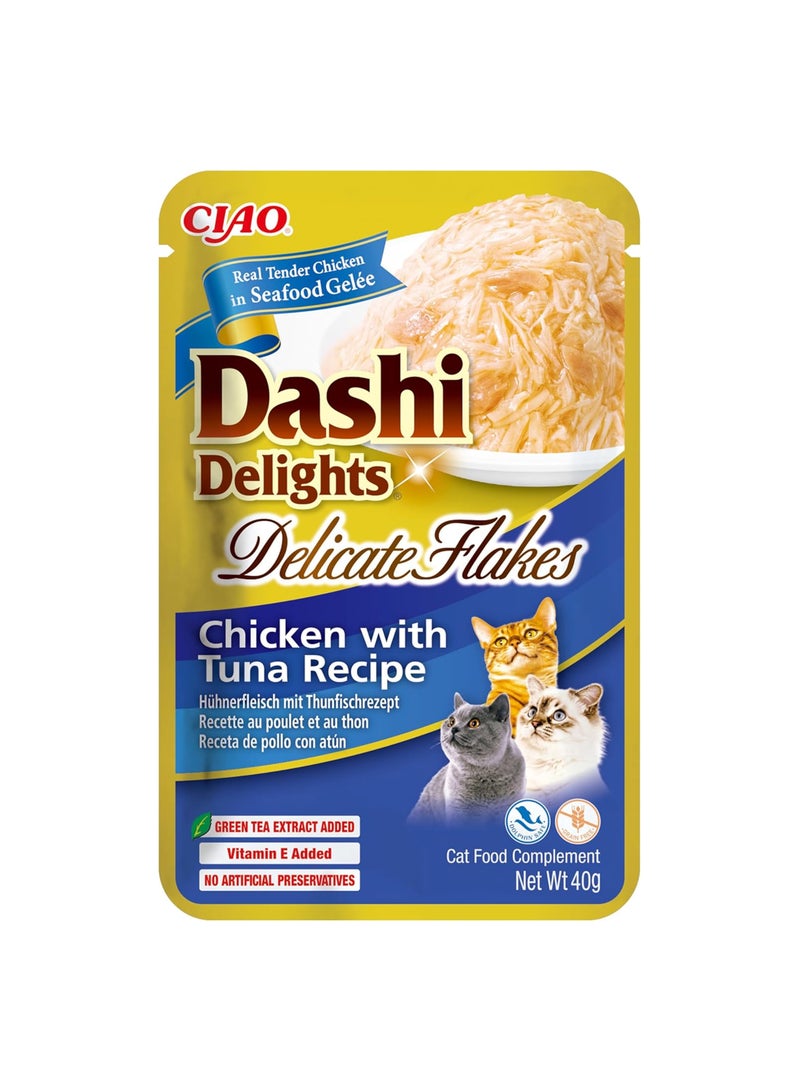INABA Dashi Delights Delicate Flakes Chicken With Tuna Recipe 40G - Image 1