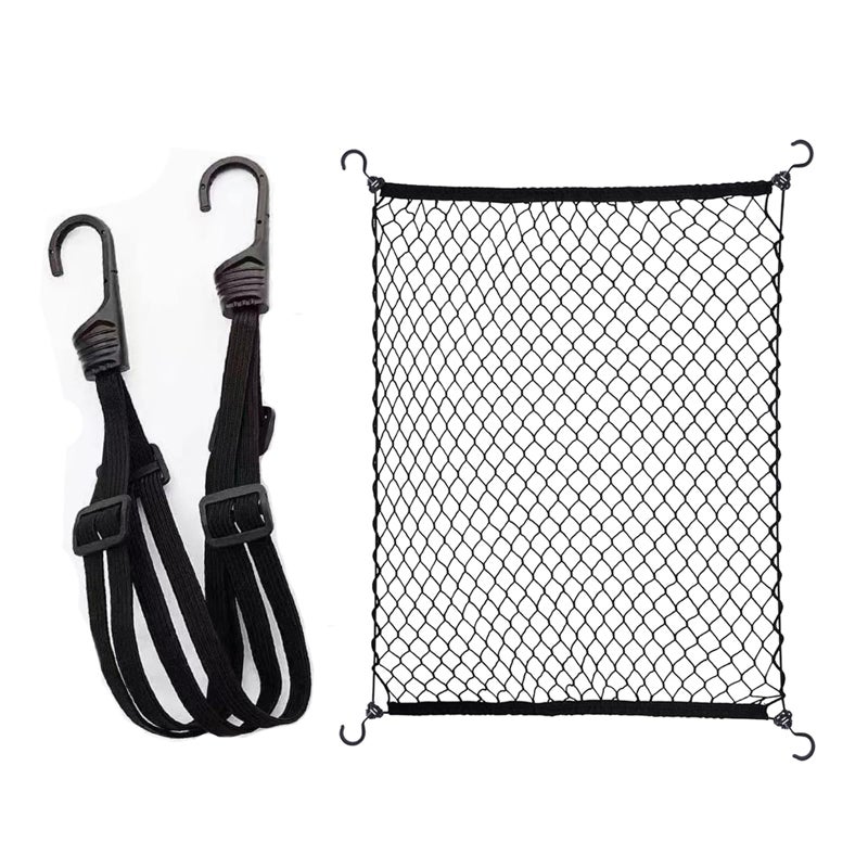 MAMIKO Cargo Net and Wagon Straps for Collapsible Folding Outdoor Utility Wagon, Garden Cart, Folding Trolley Cart, Beach Cart (Combo Package) - Image 1