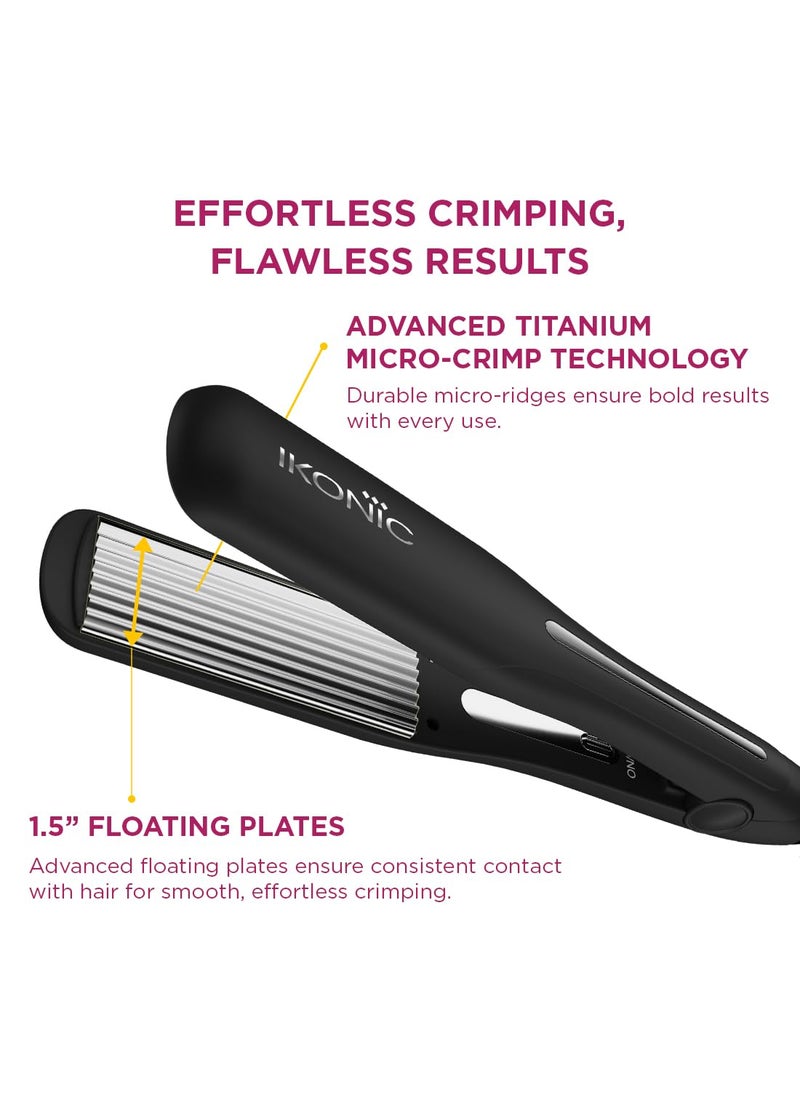 IKONIC IKONIC PROFESSIONAL PRO TITANIUM HAIR CRIMPER for Women Hair Crimping Machine 15 Floating Micro Crimp Technology Plate with 9 foot 360 Swvel Cord and Universal Voltage  - Image 4