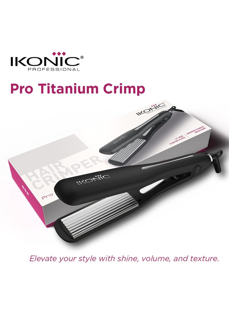 IKONIC IKONIC PROFESSIONAL PRO TITANIUM HAIR CRIMPER for Women Hair Crimping Machine 15 Floating Micro Crimp Technology Plate with 9 foot 360 Swvel Cord and Universal Voltage  - Image 2