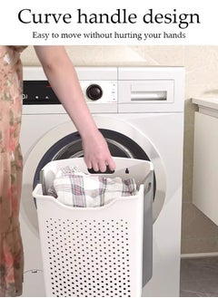DUNISO Large Foldable Laundry Basket with Handle, Wall Hanging Collapsible Handled Plastic Washing Clothes Laundry Bin Container, Multi purpose Organizer Storage Washing Basket for Home  - Image 5