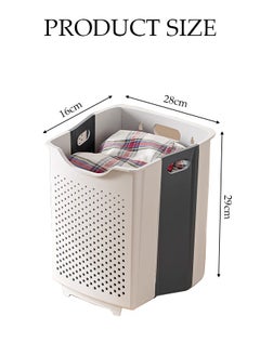 DUNISO Large Foldable Laundry Basket with Handle, Wall Hanging Collapsible Handled Plastic Washing Clothes Laundry Bin Container, Multi purpose Organizer Storage Washing Basket for Home  - Image 4