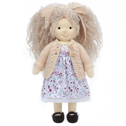 BlissfulPixie Waldorf Doll Handmade Rag Doll Personalized Collectors Plush for Kids Birthday Present with Beautiful Present BoxKiki 12 - Image 1