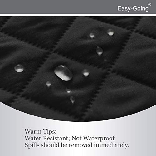 Easy-Going Reversible Couch Cover for 3 Cushion Couch Sofa Cover for Dogs Water Resistant Furniture Protector Cover with Foam Sticks Elastic Straps for Pet Cat (Sofa, Black/Beige) - Image 4