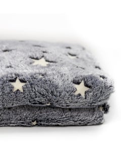 XiuWoo Glow in The Dark Blanket, 50" x 60" Throw Blankets Super Cozy Plush Soft Fleece Blanket for Girls Boys Birthday Gifts, Star Pattern Bedroom, Kids, Light Grey  - Image 3