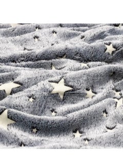 XiuWoo Glow in The Dark Blanket, 50" x 60" Throw Blankets Super Cozy Plush Soft Fleece Blanket for Girls Boys Birthday Gifts, Star Pattern Bedroom, Kids, Light Grey  - Image 2