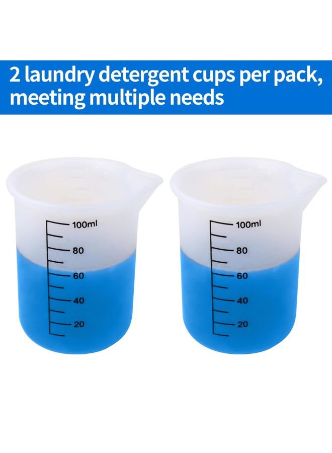 KEUYE Laundry detergent cup,silicone laundry detergent measuring cup,washable laundry measuring cup for liquid detergent,2pcs cup measuring cup,No More Mess or Leaks - Image 5