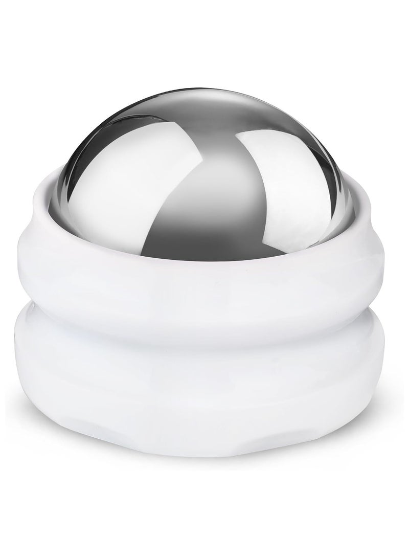 OQUERA Handheld Stainless Steel Resin Freezed Face Ice Heat Therapy Cryo Cold Massage Roller Ball - White - Image 1