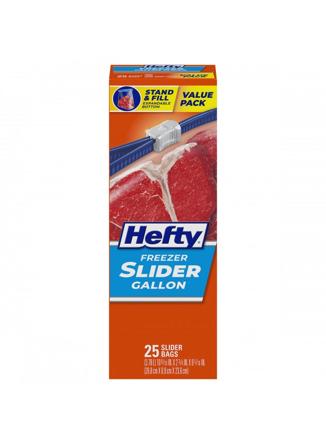 Hefty Slider Freezer Storage Bags, Gallon Size, 25 Count (Pack of 9), 225 Total - Image 1