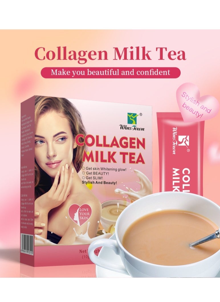 Wins Town Collagen Milk Tea,With Glutathione Probiotic 10 Bags  - Image 5