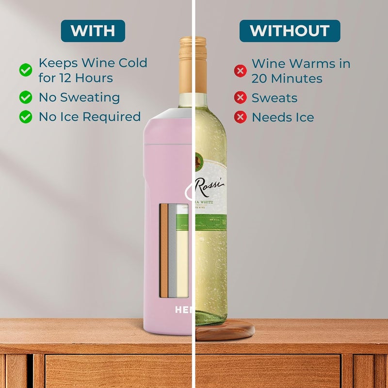 Hemli Wine Bottle Chiller Insulator Sleeve, Keeps Wine and Champagne Cold for 12 Hours, Vacuum Insulated Wine Bottle Cooler - Image 3