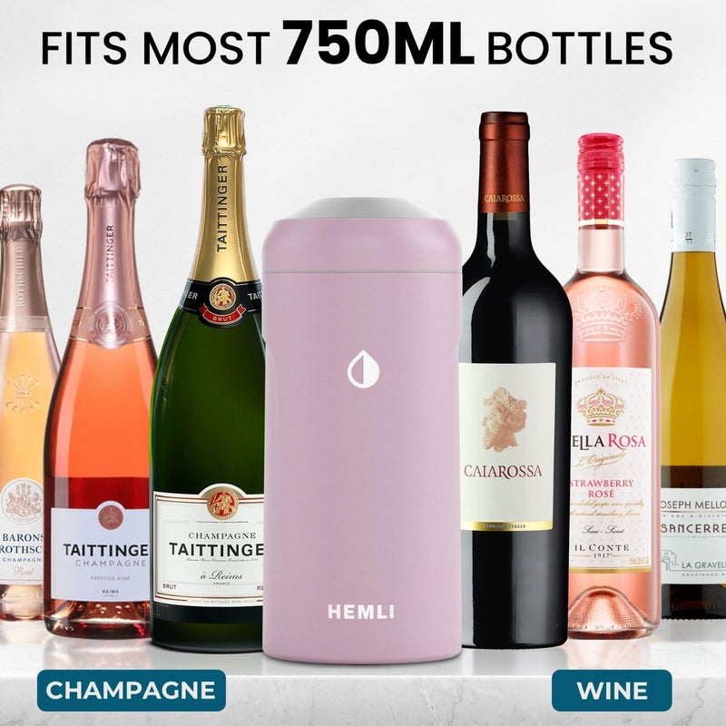 Hemli Wine Bottle Chiller Insulator Sleeve, Keeps Wine and Champagne Cold for 12 Hours, Vacuum Insulated Wine Bottle Cooler - Image 5