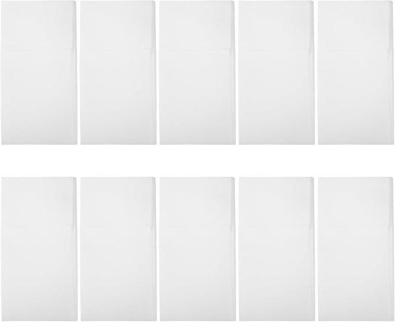 50pcs Disposable Paper Napkins with Flatware Holder Dinner Hand Napkins for Restaurant Party Table White Wrapping Sleeve for Banquet and Catering Use - Image 1