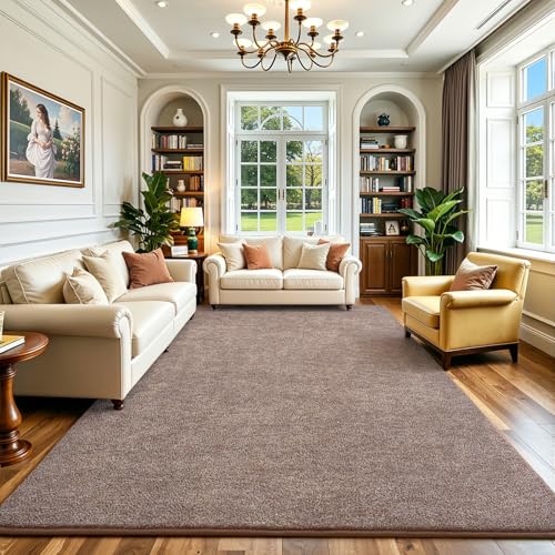 Keeko 4x6 Area Rugs for Living Room Soft Modern Memory Foam Bedroom Rug Washable Indoor Rug Low Pile Minimalist Non Slip Carpet for Kids Nursery Dorm Room Home Decor Brown and White - Image 3
