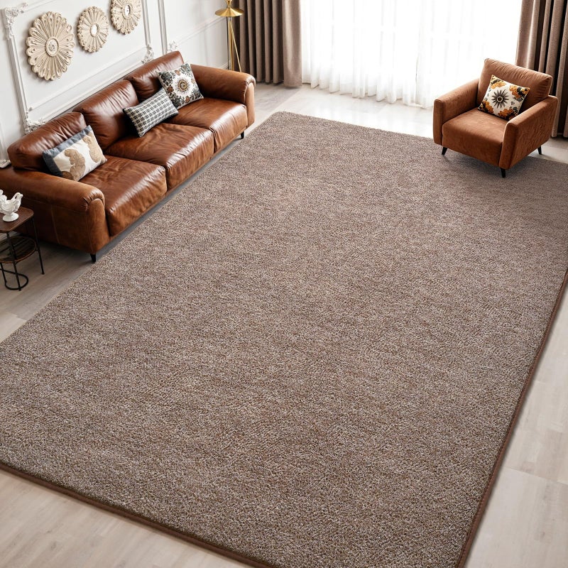 Keeko 4x6 Area Rugs for Living Room Soft Modern Memory Foam Bedroom Rug Washable Indoor Rug Low Pile Minimalist Non Slip Carpet for Kids Nursery Dorm Room Home Decor Brown and White - Image 2