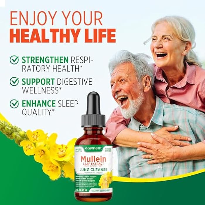 Easment Mullein Drops for Lungs Cleanse – 2 Pack Lung Support Tincture with Mullein Leaf Extract, Herbal Respiratory Relief Supplement, Natural Glycerin-Based Liquid Formula - Image 4