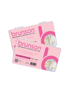 brunson False Nail Tips Acrylic C-Curved Square 500 Pieces BCCNT500  - Image 1