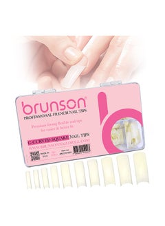 brunson False Nail Tips Acrylic C-Curved Square 500 Pieces BCCNT500  - Image 2