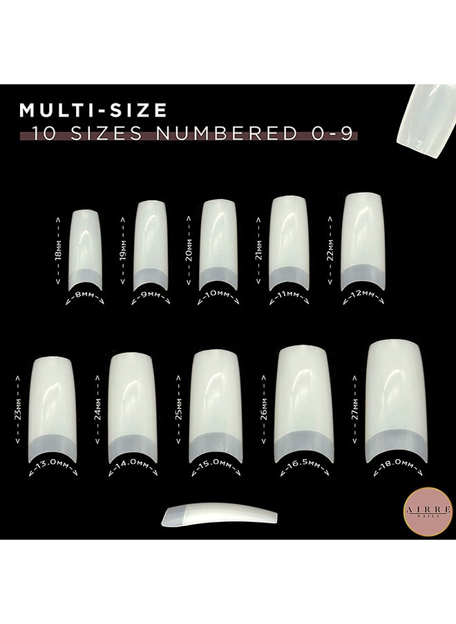 brunson - False Nail Tips Acrylic C-Curved Square 500 Pieces BCCNT500 - Image 1