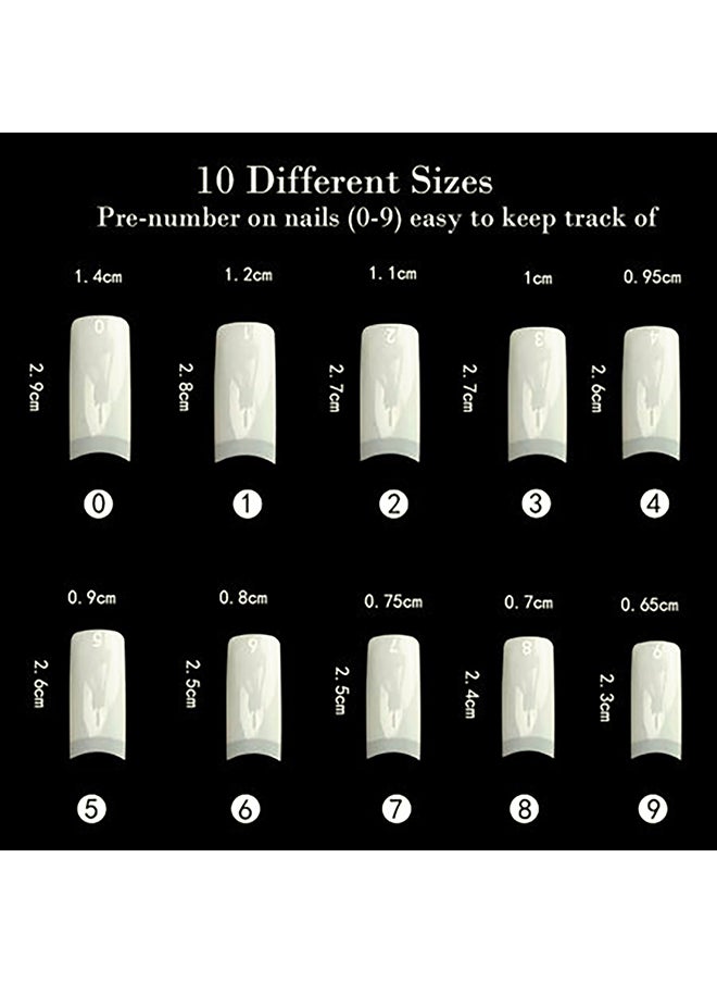 brunson - False Nail Tips Acrylic C-Curved Square 500 Pieces BCCNT500 - Image 1
