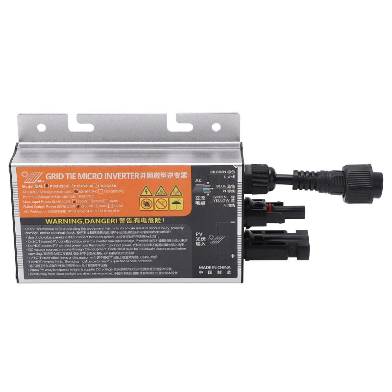 PVGS Solar Micro Grid Tie Inverter Solar Power PV Inverter Power Inverter 18‑60V 260W 110V - Image 4