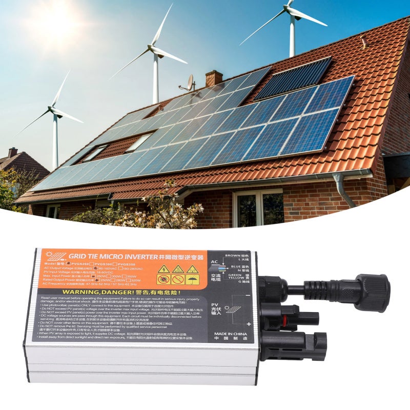 PVGS Solar Micro Grid Tie Inverter Solar Power PV Inverter Power Inverter 18‑60V 260W 110V - Image 2