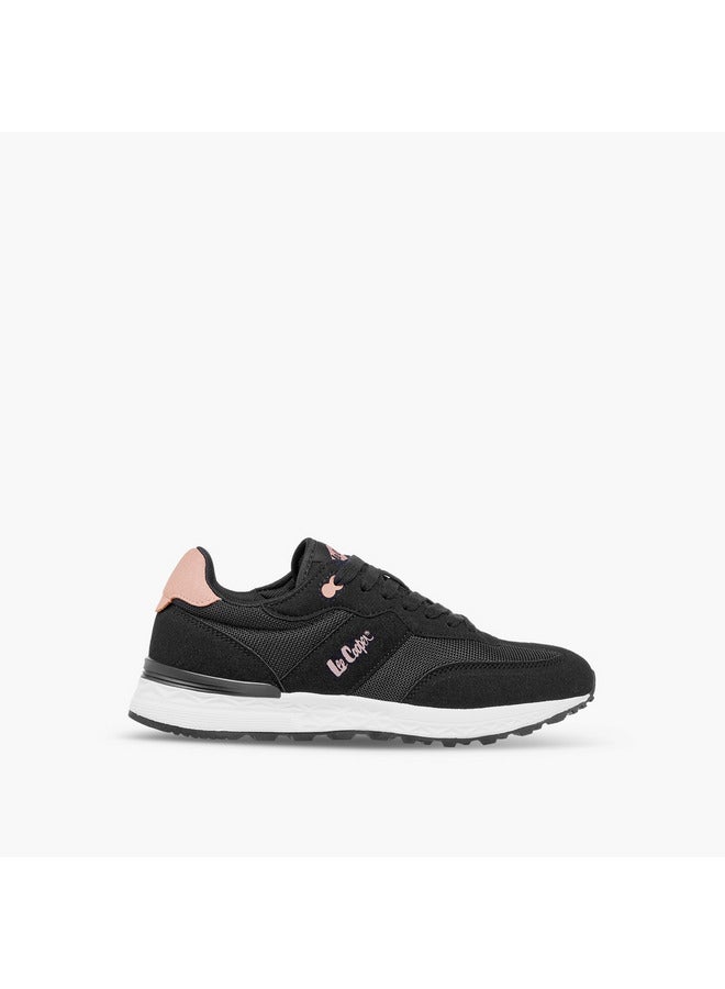 Lee Cooper Women's Logo Detail Sneakers with Lace-Up Closure  - Image 3
