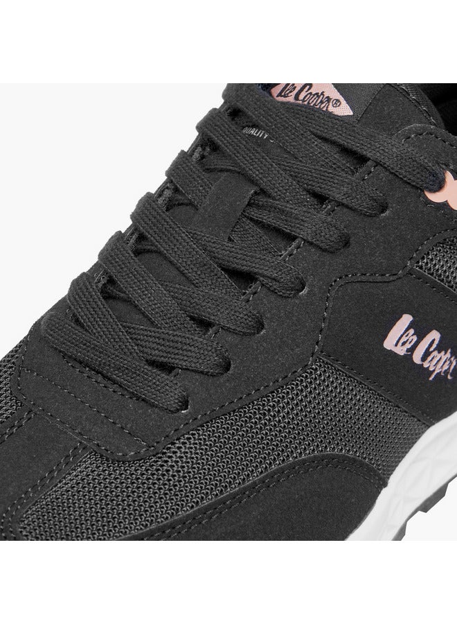 Lee Cooper Women's Logo Detail Sneakers with Lace-Up Closure  - Image 4