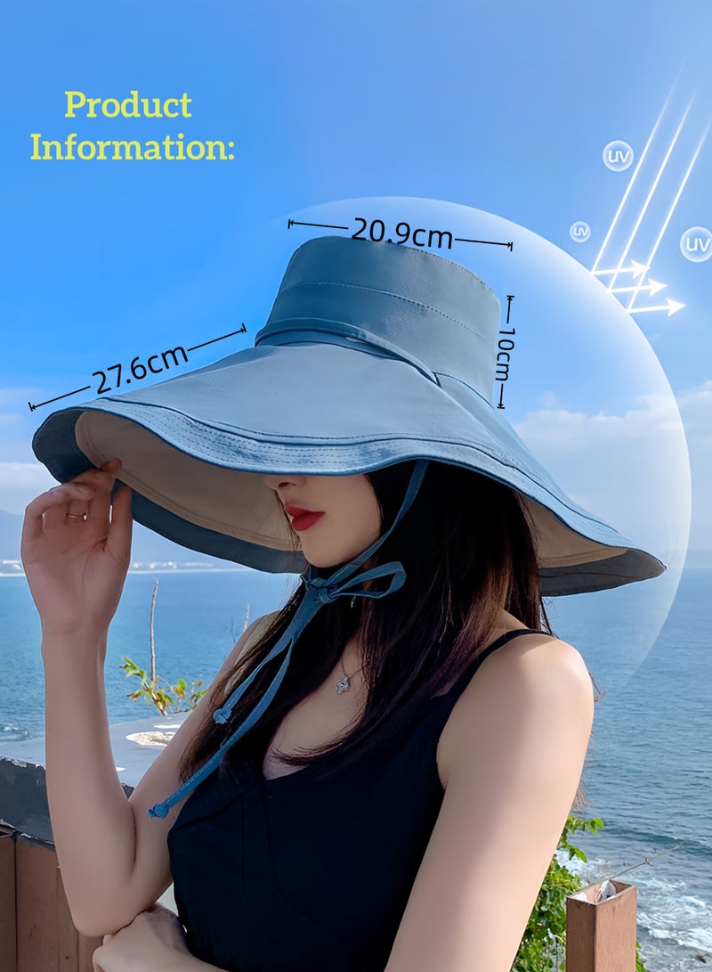 loyal New Summer Hat For Women On Seaside Vacation With Large Brim Sun Hat, Double-Sided Windproof Large Brim Sun Hat - Image 2