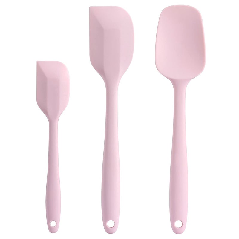 Cooptop Silicone Spatula Set  Rubber Spatula  600F Heat Resistant Baking Spoon  Spatulas Pink