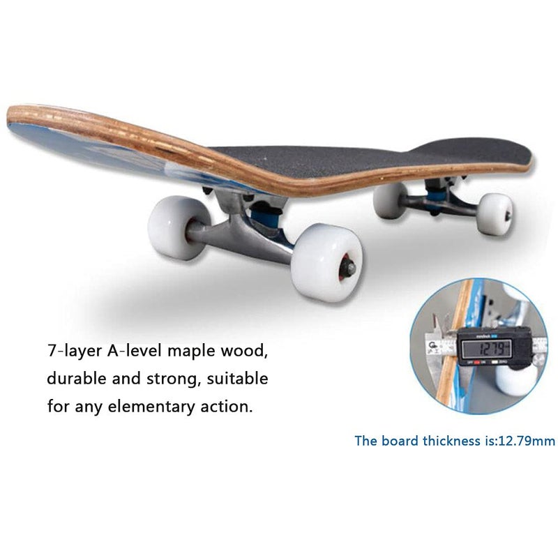 Sumeber Standard Skateboards for Beginners Kids Boys Girls Youths Adults Starter-Complete Skate Boards 31''x 8'' Maple Wood Skateboard (All Black) - Image 4