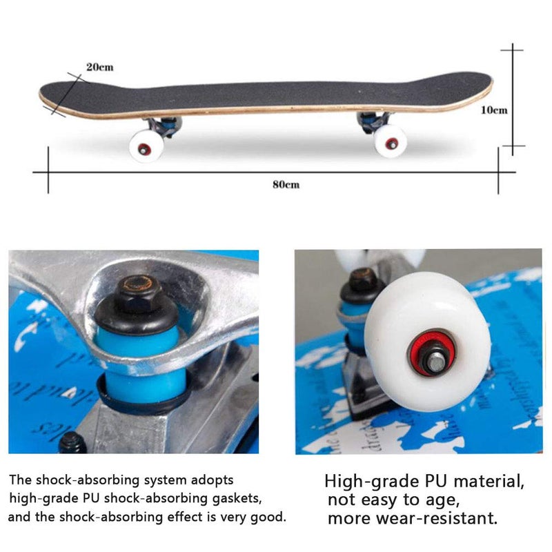 Sumeber Standard Skateboards for Beginners Kids Boys Girls Youths Adults Starter-Complete Skate Boards 31''x 8'' Maple Wood Skateboard (All Black) - Image 3