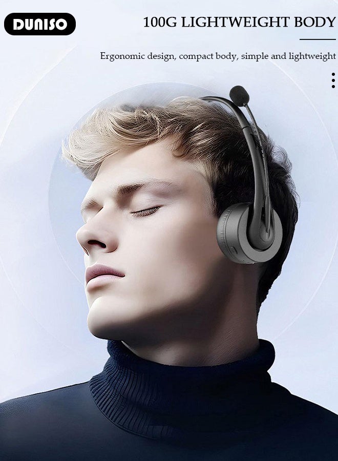 DUNISO Wired Headset with Microphone Call Center Headset Corded Business Headphone Classical Fashion Lightweight Comfortable Wired Customer Service Headphone for Home Call Center Telemarketing Portable Business Headset for Offices, Insurance, Customer - Image 4