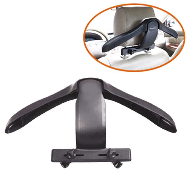 JUGTE JUGTE MultiPurpose Car Coat Clothes Jacket Dress Shirts Suit Tie Cap Hanger Hook Headrest Mount Seat Back Organizer Black Car Seat Headrest Hanger for Blazer Coat Jackets Suits Shirts Pack of 1  - Image 5