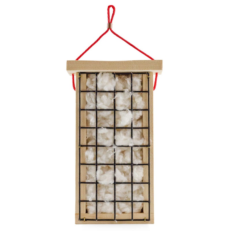 Uncle Dunkels Wooden Bird Nest Material Holder; Rustic Handmade Bird Nest Material Dispenser - Image 1