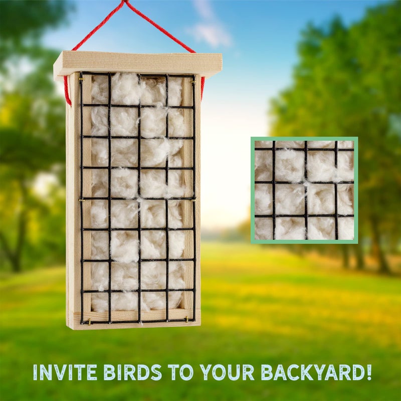 Uncle Dunkels Wooden Bird Nest Material Holder; Rustic Handmade Bird Nest Material Dispenser - Image 5