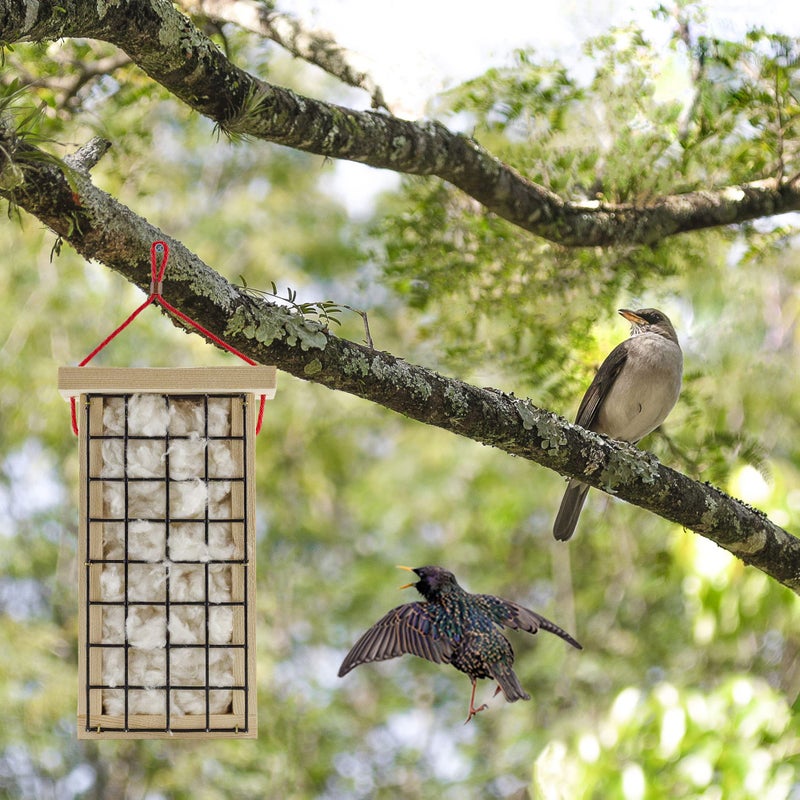Uncle Dunkels Wooden Bird Nest Material Holder; Rustic Handmade Bird Nest Material Dispenser - Image 3