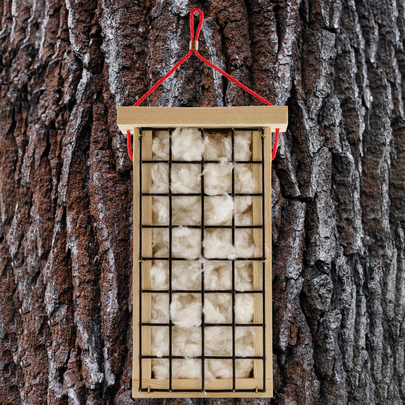 Uncle Dunkels Wooden Bird Nest Material Holder; Rustic Handmade Bird Nest Material Dispenser - Image 2
