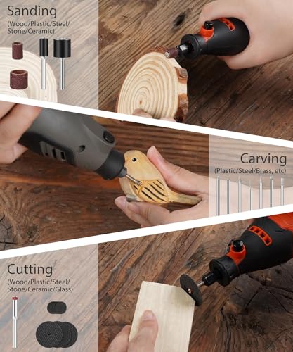HARDELL Rotary Tool Accessories, 287pcs Power Rotary Tool Accessories Kit, 1/8"(3.2mm) Diameter Shanks, Universal Fitment for Easy Cutting, Polishing, Sanding, Carving, Grinding, Engraving - Image 5