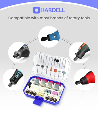 HARDELL Rotary Tool Accessories, 287pcs Power Rotary Tool Accessories Kit, 1/8"(3.2mm) Diameter Shanks, Universal Fitment for Easy Cutting, Polishing, Sanding, Carving, Grinding, Engraving - Image 2